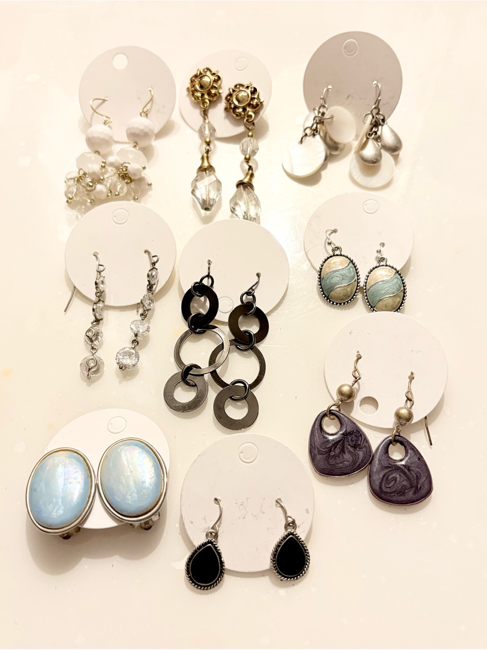 Mixed Lot 9 Pair Women's
Fashion Earrings Set
Multicolor Mixed Material
Crystal